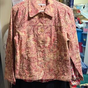 Rebecca Malone Red and Tan Paisley Jacket